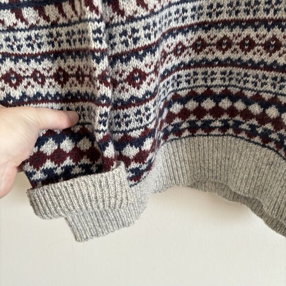 VTG Woolrich Geometric Pattern Sweater Crew Neck Red/Cream - Mens Size Large - Picture 4 of 8